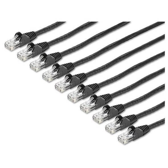 StarTech.com 6 ft. CAT6 Ethernet cable - 10 Pack - ETL Verified - Black CAT6 Patch Cord - Snagless RJ45 Connectors - 24 AWG Copper Wire – UTP Ethernet Cable N6PATCH6BK10PK 065030884907