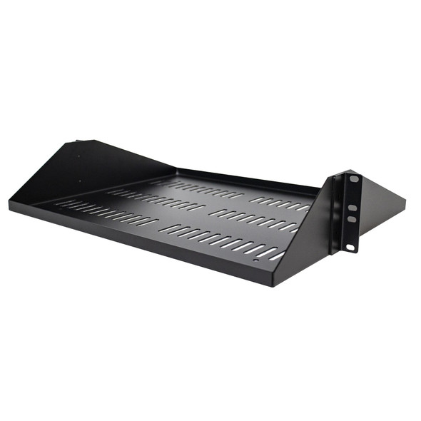 StarTech.com 2U Server Rack Shelf - Universal Vented Rack Mount Cantilever Tray for 19" Network Equipment Rack & Cabinet - Durable Design - Weight Capacity 200lb/91kg - 14" Deep Shelf, Black SHELF-2U-14-CENTER-V 065030893954