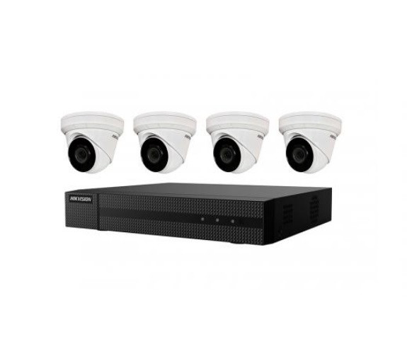 Hikvision DVR EKI-K41T44 Kit 4x4MP Outdoor Turret Cameras 2.8mm 4ch 4K NVR