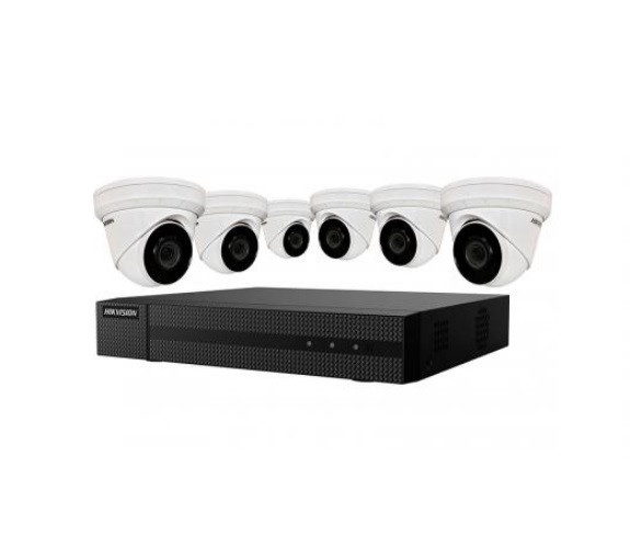 Hikvision DVR EKI-K82T46 Kit 6x4MP Outdoor Turret Cameras 2.8mm 8ch 4K NVR 2TB