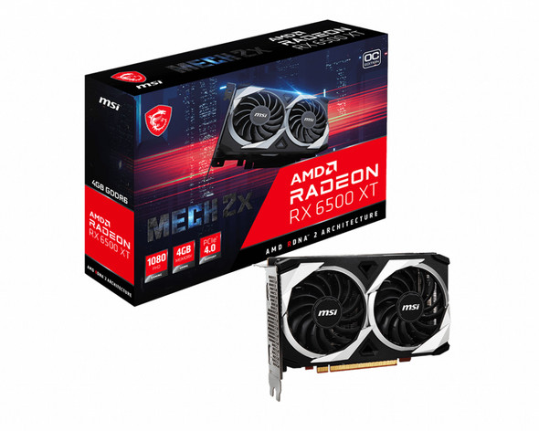 MSI Radeon RX 6500 XT MECH 2X 4G OC AMD 4 GB GDDR6 R6500XTM2X4C 824142279465 4