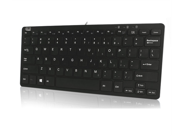 Adesso Keyboard AKB-510HB SlimTouch 11.25W Mini Multimedia KB w 2xUSB Hubs
