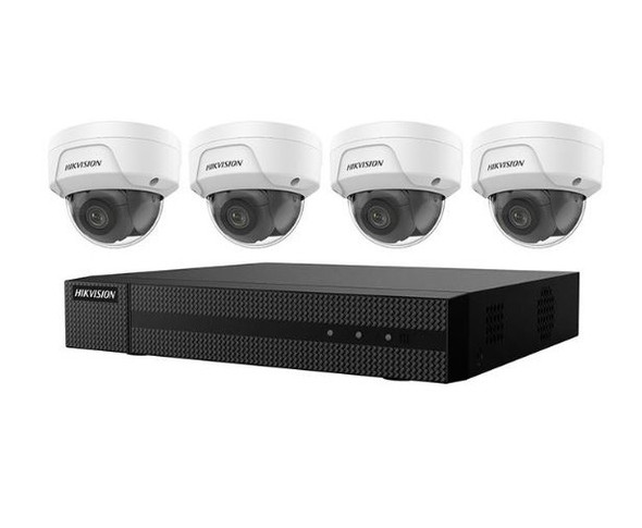 Hikvision NVR EKI-K41D44 4CH 1TB 4MP OutdoorDome Cameras w 2.8mm 4K NVR w PoE