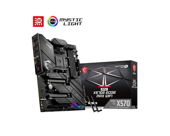 MSI Motherboard MPG X570S EDGE MAX WIFI AM4 X570 128GB DDR4 PCIE ATX Retail