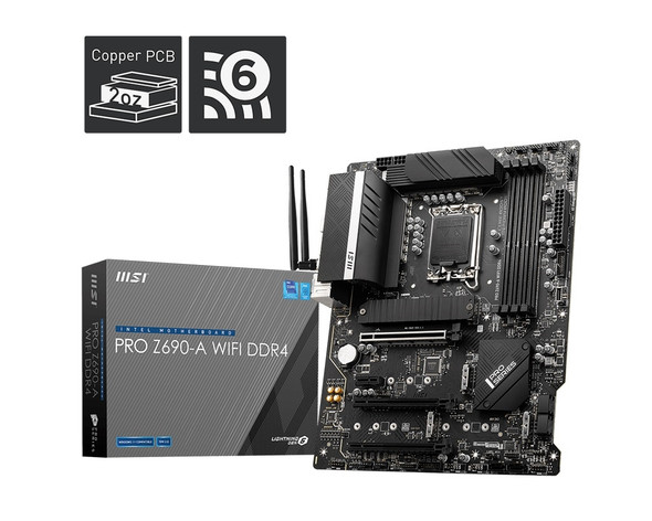 MSI Motherboard PRO Z690-A WIFI DDR4 S1700 Z690 128GB DDR4 PCIE ATX Retail