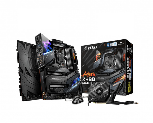 MSI MEG Z490 GODLIKE Motherboard 'E-ATX, LGA1200, DDR4-5000MHz, Dual LAN, 802.11ax WiFi 6 + BT 5.1, USB 3.2, Lightning USB, Type C, M.2, RGB, Thunderbolt 3, Gen 4 Ready, 10th Gen Intel Core' Z490GODLIKE 824142214107