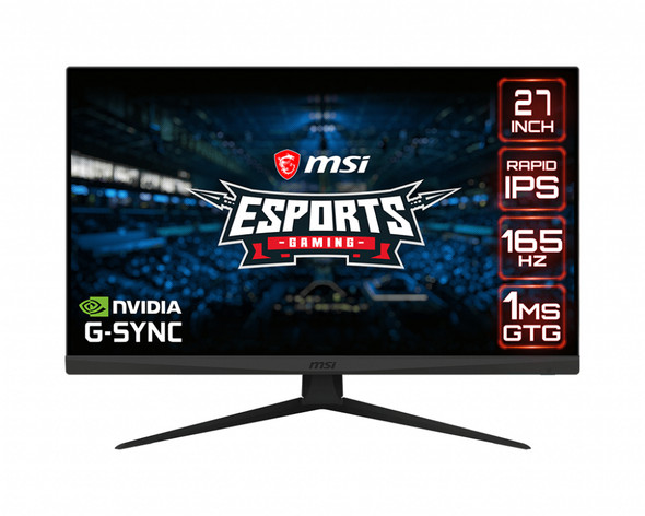 MSI Optix G273QF 27 inch IPS WQHD 1ms 165Hz G-SYNC Compatible Flat Gaming Monitor OPTIXG273QF 824142231043