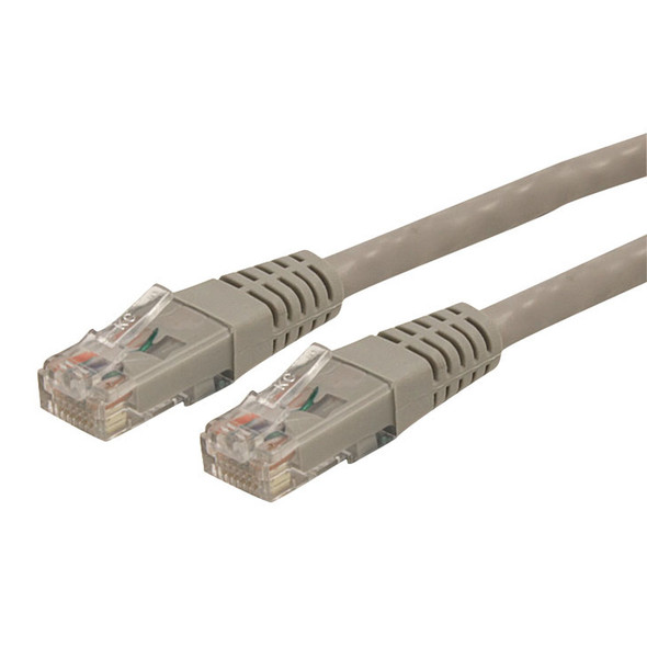 StarTech CB C6PATCH2GR Cat6 Patch Cable with Molded RJ45 Connectors 2 ft Gray