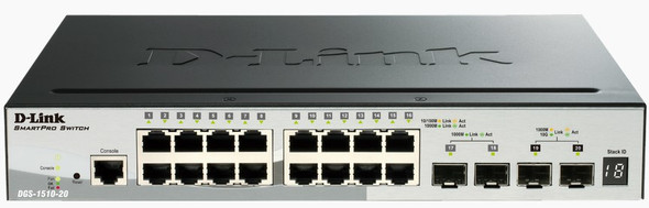 D-Link Network DGS-1510-20 SmartPro 16Port Switch w 2 SFP and 2 10GbE SFP+