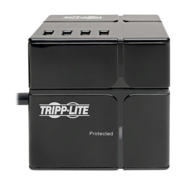 Tripp-Lite UP TLP366CUBEUSBB 6ft 3-Outlet Surge Protector Black Retail