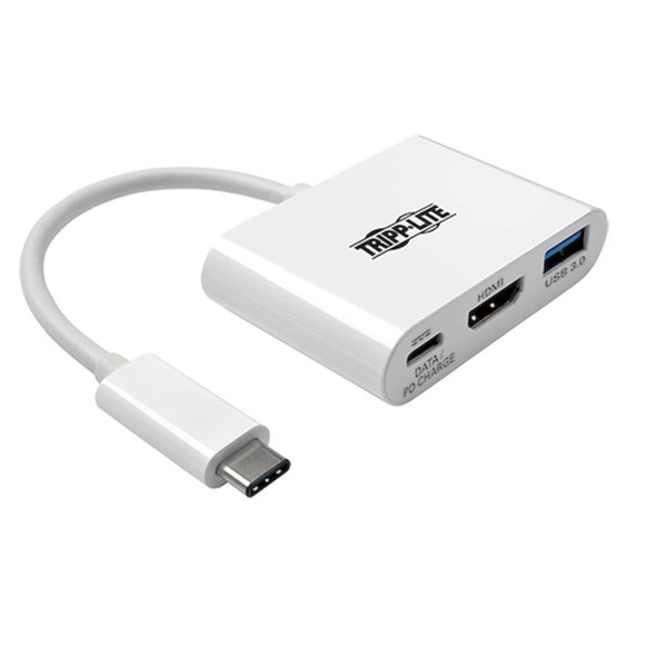 Tripp-Lite AC U444-06N-H4U-C USB-C to HDMI 4K ADT w USB-A PT&PD Charging WH