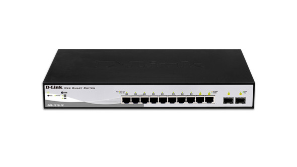 D-Link Network DGS-1210-10 Web Smart 8-Port Gigabit Switch with 2 SFP Slots