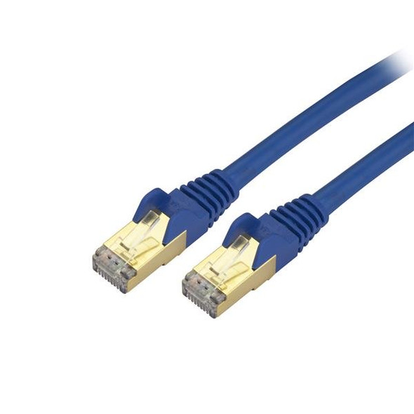 StarTech CB C6ASPAT12BL Cat6a Ethernet Patch Cable Shielded (STP) 12ft Blue RTL