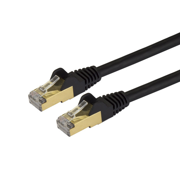 StarTech CB C6ASPAT35BK Cat6a Ethernet Patch Cable Shielded (STP) 35ft Black