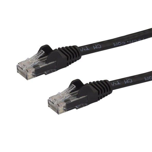 StarTech N6PATCH75BK 75ft Cat6 Patch Cable Snagless RJ45 24AWG M M Black