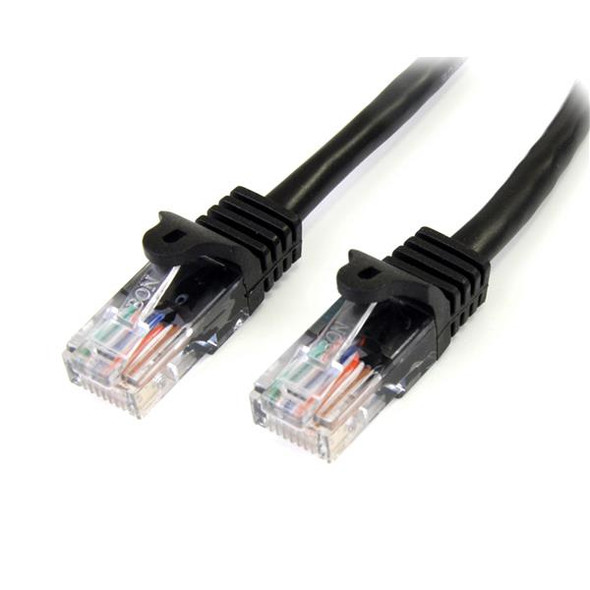 StarTech Cable 45PATCH100BK 100ft Cat5e Patch with Snagless RJ45 Black Retail