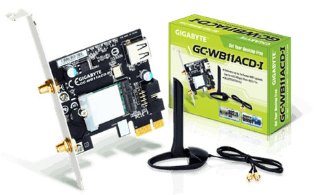 Gigabyte NT GC-WB11ACD-I WL Dual Band WIFI BLUETOOTH 4.2 card PCIe Retail