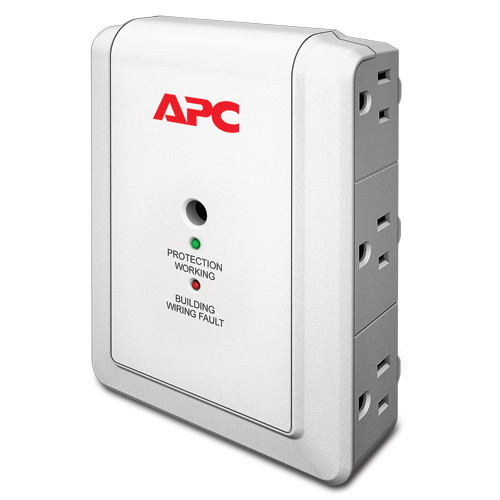 APC UP P6WT Essential SurgeArrest 6 Outlet Wall Mount w  Phone Protection 120V