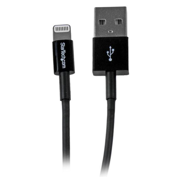 StarTech Cable USBLT1MBS 1m Black Apple 8Pin Slim to USB for iPhone iPod iPad