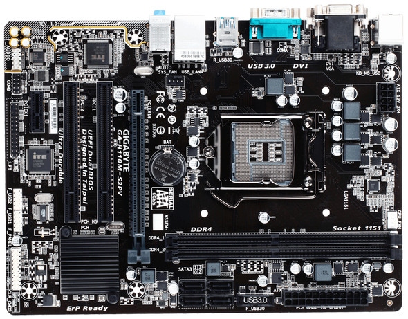 Gigabyte Motherboard GA-H110M-S2PV Ci7 i5 i3 H110 S1151 DDR4 PCIE MATX Retail