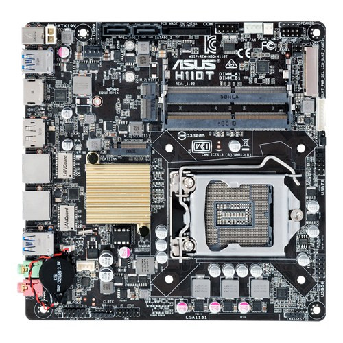 Asus Motherboard H110T CSM S1151 H110 DDR4 SATA USB 3.0 Thin Mini-ITX Retail