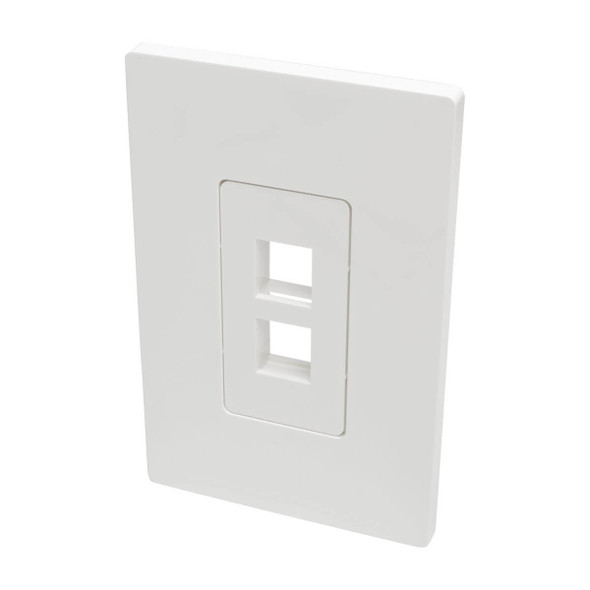 Tripp Lite Accessory N080-102 2PT Single-Gang Universal Keystone Wallplate WH