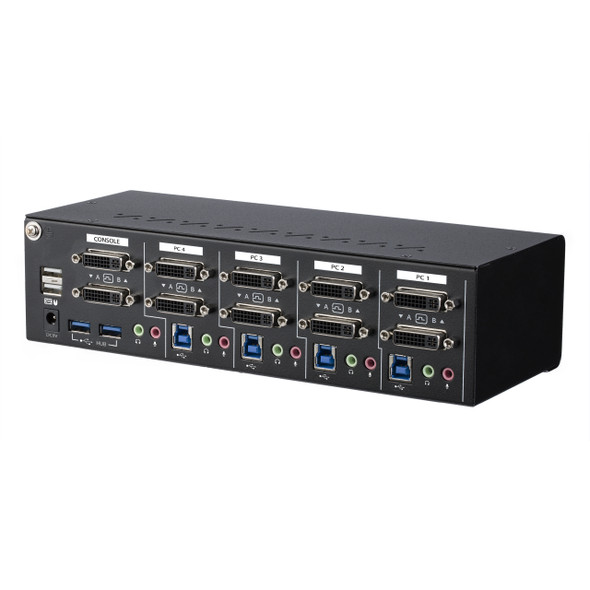 StarTech KVM SV431DL2DU3A 4PT Dual-Monitor Dual-Link DVI KVM SWT w USB3.0 Hub