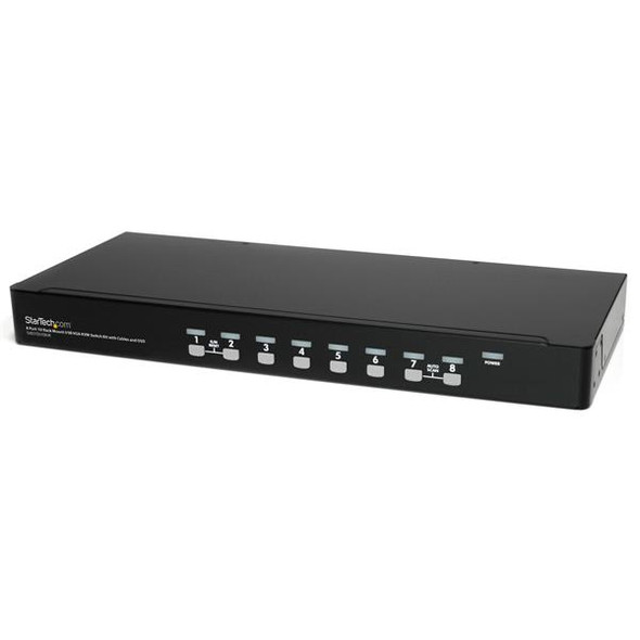 StarTech SV831DUSBUK 8 Port 1U RM USB KVM Switch Kit with OSD and Cable Retail