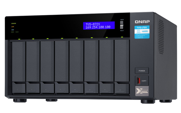 QNAP Network Attached Storage TVS-872X-i5-8G-US 8bay Core i5-8400T 1.7GHz 8GB DDR4 RAM 10GbEx1 Retail