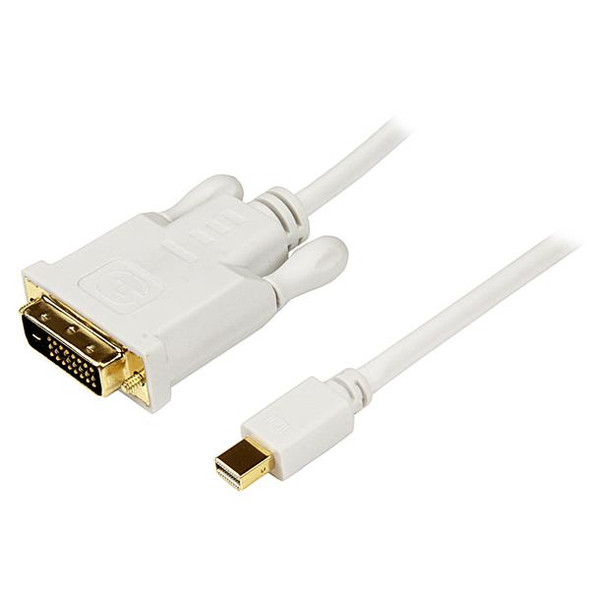 StarTech Cable MDP2DVIMM6W 6ft MiniDP to DVI Adapter Converter 1920x1200 White