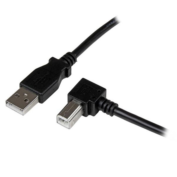 StarTech Cable USBAB1MR 1m USB2.0 A to Right Angle B M M Black Retail