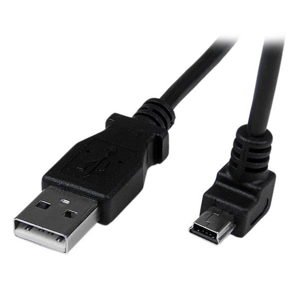 StarTech Cable USBAMB2MD 2m Mini USB Cable A to Down Angle Mini B Black Retail