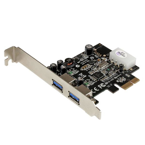 StarTech PEXUSB3S25 2PT PCIE SuperSpeed USB3.0 Card Adapter w UASP LP4 Power