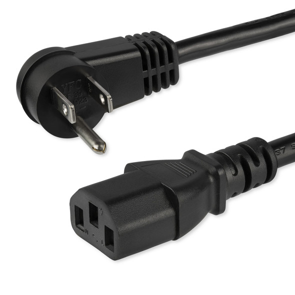 StarTech Cable PXTR10110 10ft Power Cord Right-Angle NEMA 5-15P to C13 Retail
