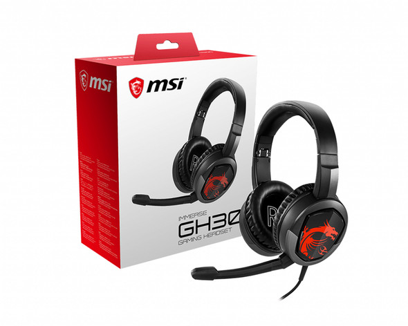 MSI Headset Immerse GH30 Gaming Headset 3.5mm headphone Jack Retail