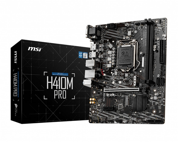 MSI MB H410M-PRO Socket1200 i9 H410 Max64GB PCIE DVI-D VGA HDMI MicroATX