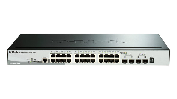 D-Link Network DGS-1510-28P SmartPro 24PT PoE Switch w 2 SFP and 2 10GbE SFP+