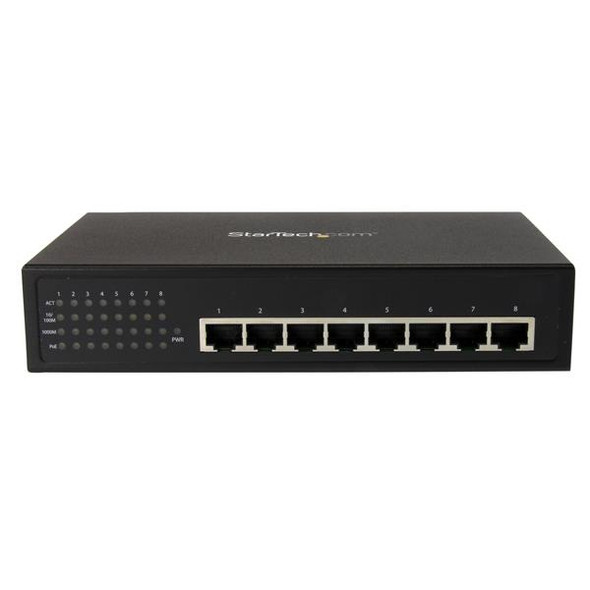 Startech NT IES81000POE 8PT Unmanaged Industrial Gigabit Power Ethernet Switch