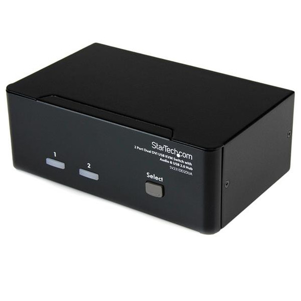 Startech 2 Port Dual DVI USB KVM Switch with Audio USB2 Hub Retail