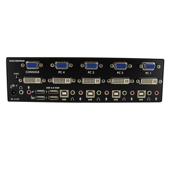 Startech KVM Switch SV431DDVDUA 4P DVI VGA Dual Monitor USB Audio&USB Hub RTL