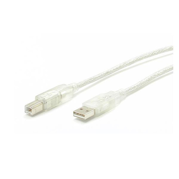 StarTech Cable USBFAB6T 6 feet Clear A to B USB 2.0 Cable M M Retail