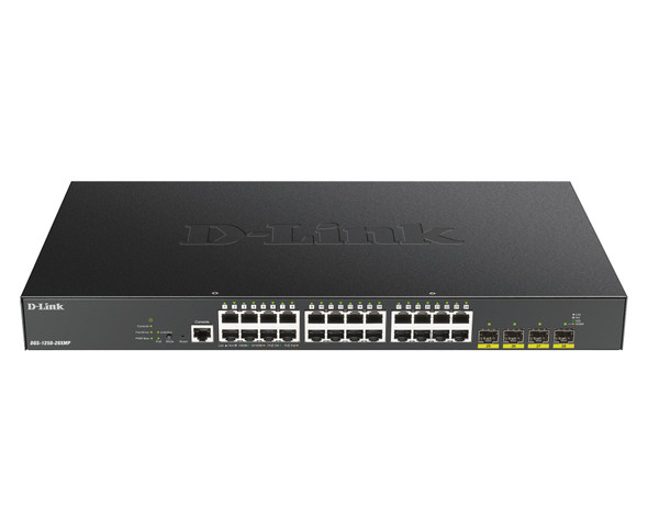 D-Link SWT DGS-1250-28XMPÿSmartManaged 24PT Gigabit PoE Switch+4x10G SFP+ 370W