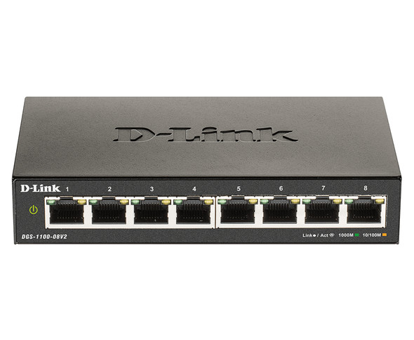 D-Link SWT DGS-1100-08V2 8Port Gigabit Switch DGS-1100 Smart Managed Retail