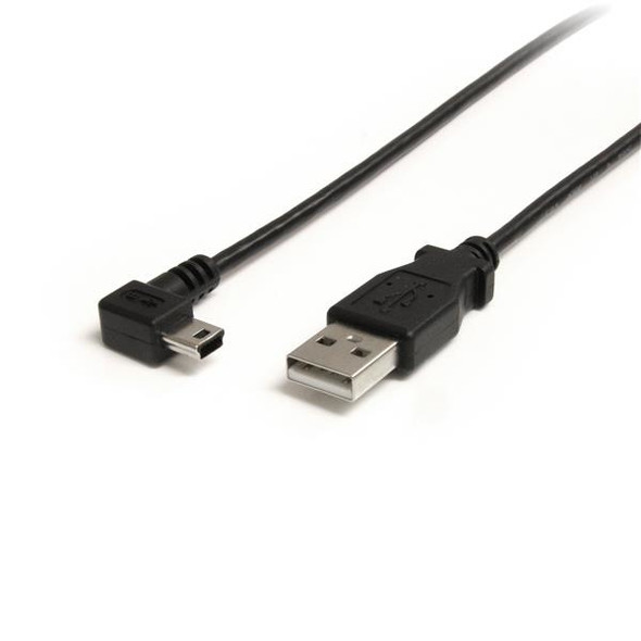 StarTech USB2HABM3RA 3ft Mini USB Cable A to Right Angle Mini B Retail