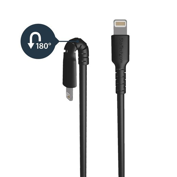 StarTech CB RUSBLTMM1M 6.6ft USB to Lightning Cable Apple MFi Certified Black
