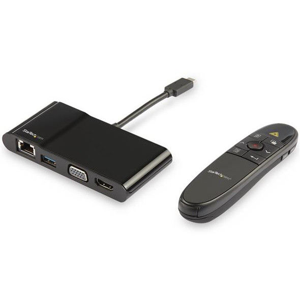 StarTech AC BNDDKTCHVPRS USB-C Multiport Adapter w Wireless Presenter Remote