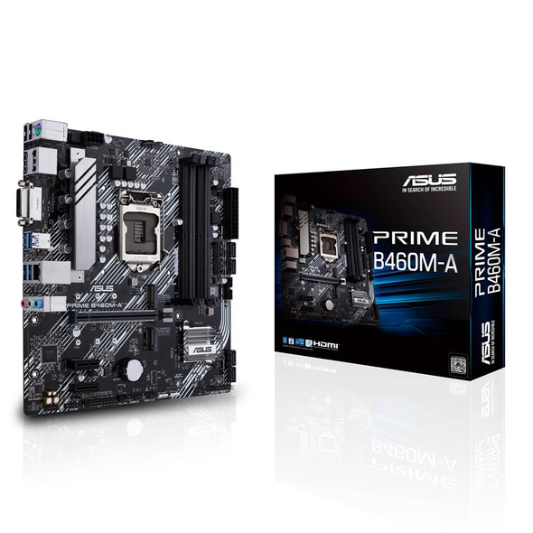 ASUS MB PRIME B460M-A LGA1200 B460 DDR4 128GB PCIE HDMI DP DVID mATX Retail