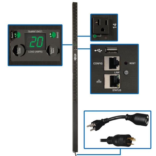 Tripp-Lite PDU PDUMVR20NETLX 1.9kW Single-Phase Switched PDU 120V Outlets