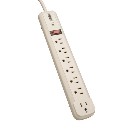 Tripp-Lite UP TLP74R 4ft 7-Outlet Surge Protector Light Gray Housing Retail