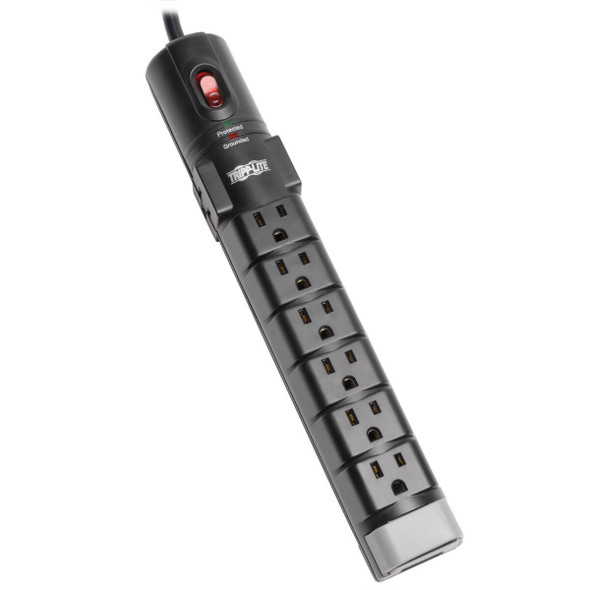 Tripp-Lite UP TLP806TEL 6ft 8-Outlet Surge Protector Black Cord Clip Retail